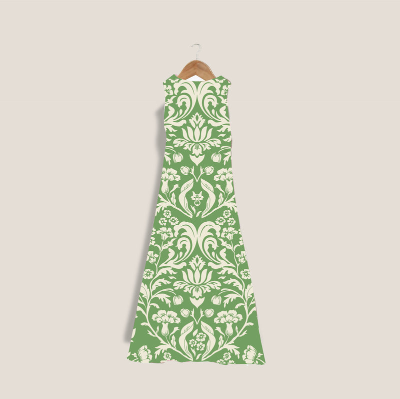 Mme.MINKMME. "FLEUR" Garden Dress - CHARTREUSE