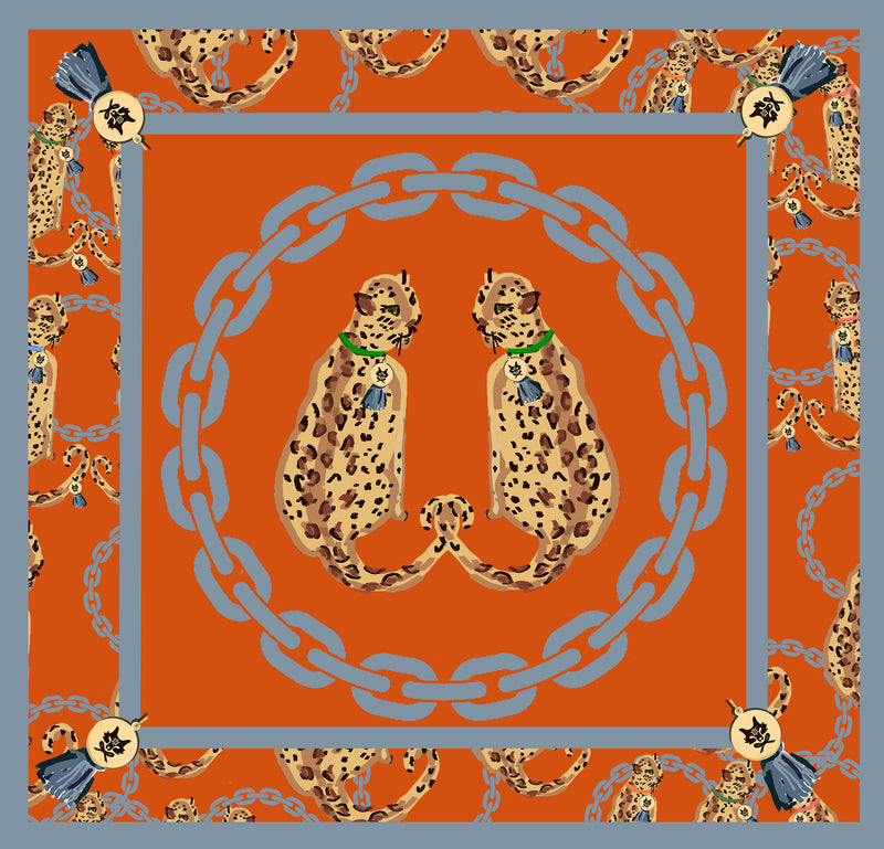 Mme.MINKMME. CHEETAH CHAIN Beach Scarf