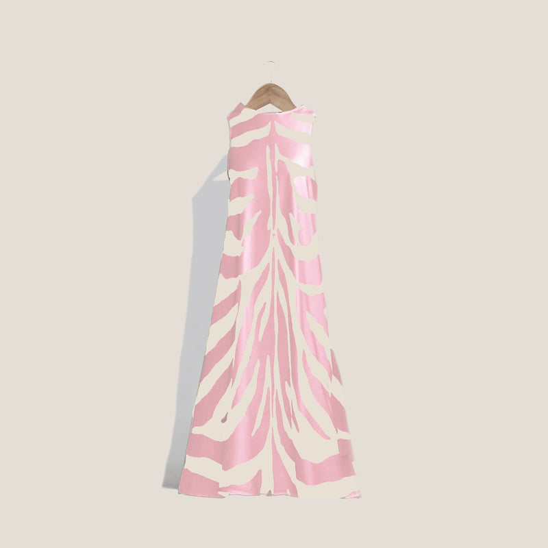 Mme.MINKMME. "ZEBRA" Garden Dress - ROSE PINK