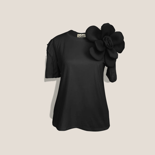 Mme.MINKMME.FLOWER TEE - NOIR