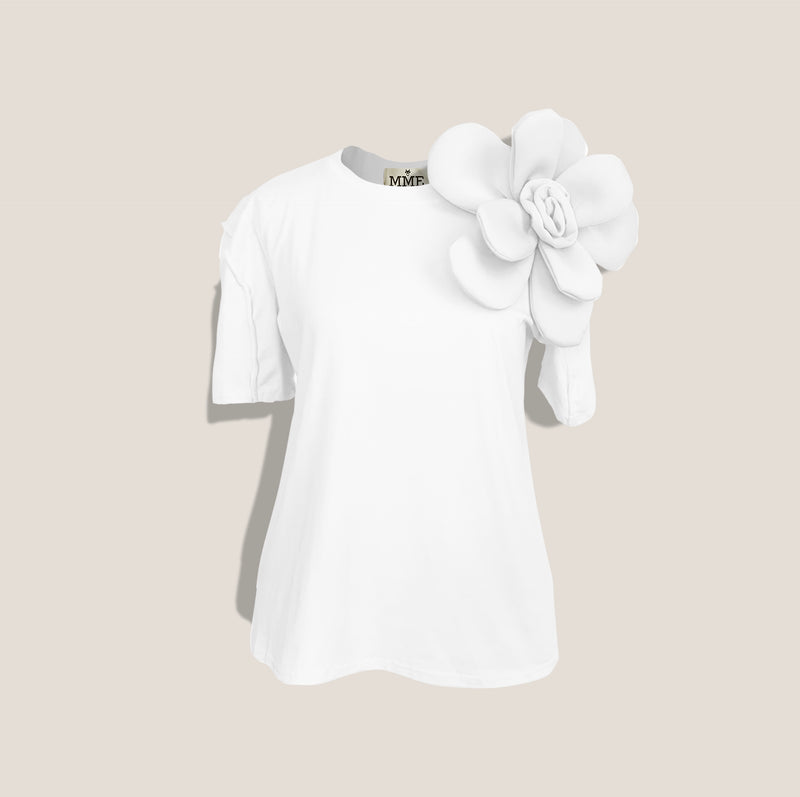 Mme.MINKMME.FLOWER TEE - BLANC