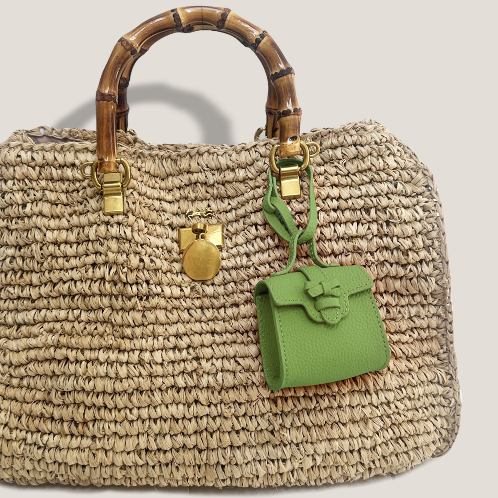 MME. BABY CARLTON BOW BAG  - MATCHA