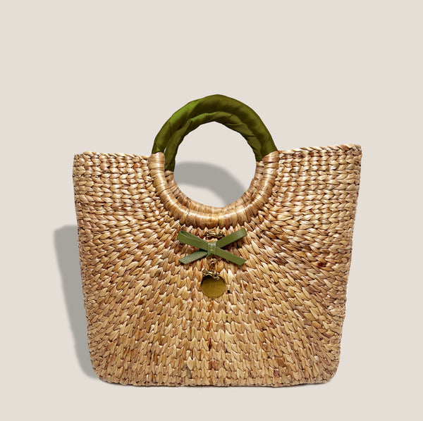 Mme.MINKMME. BENTLEY BOW PETITE TOTE -  Moss