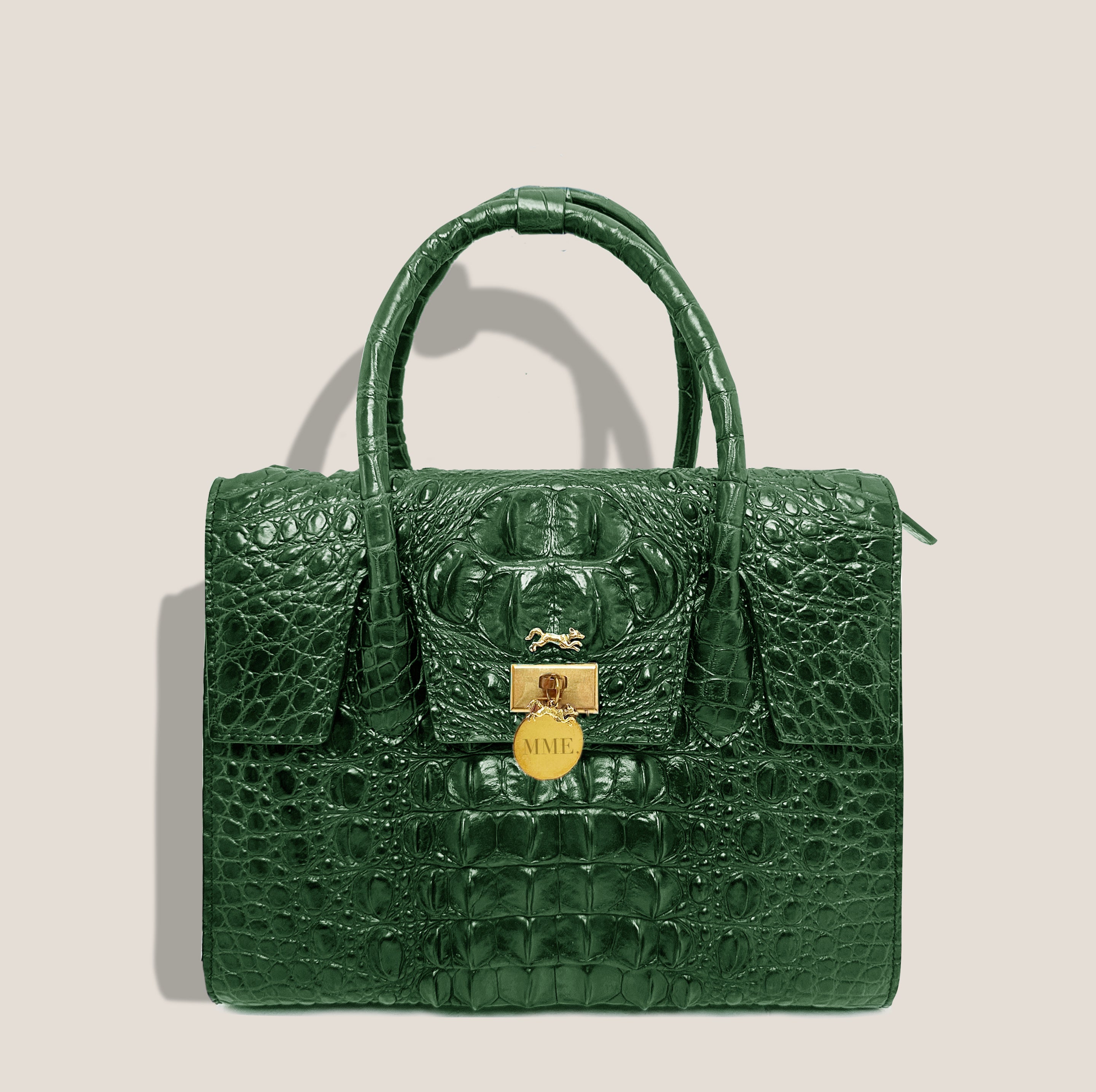 MME. CROCODILE LEGACY TOTE - Gold Coast Green
