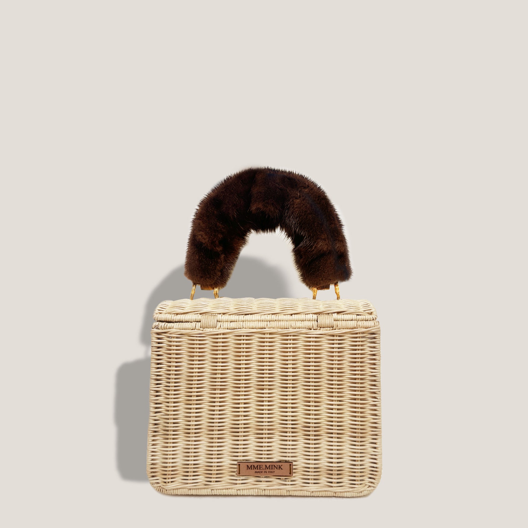 MME. BELGRAVIA MINK BASKET - NATURAL