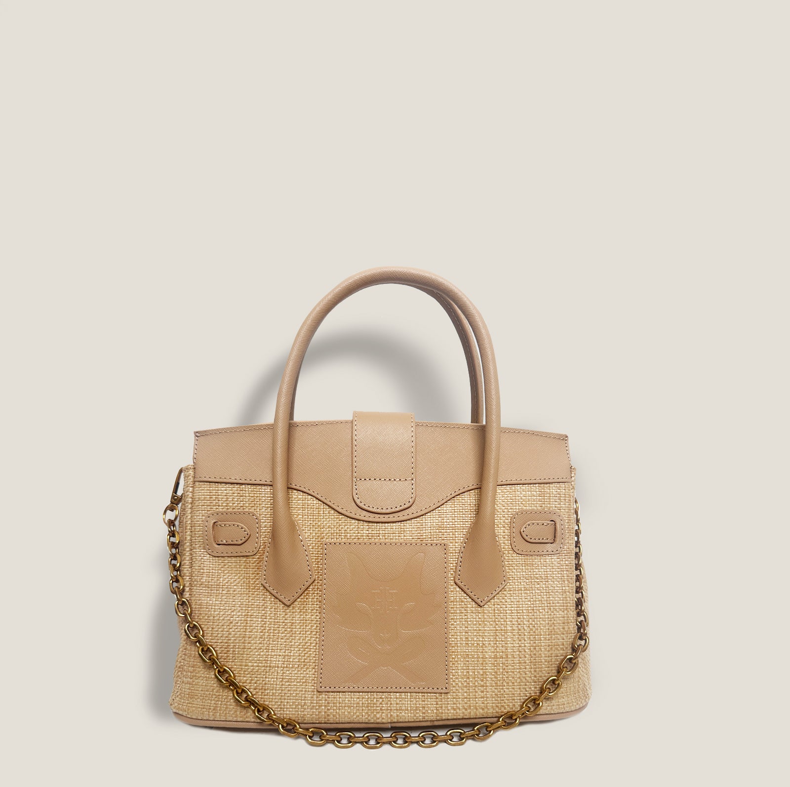 The ONASSIS 30 WOVEN TOTE - NUDE
