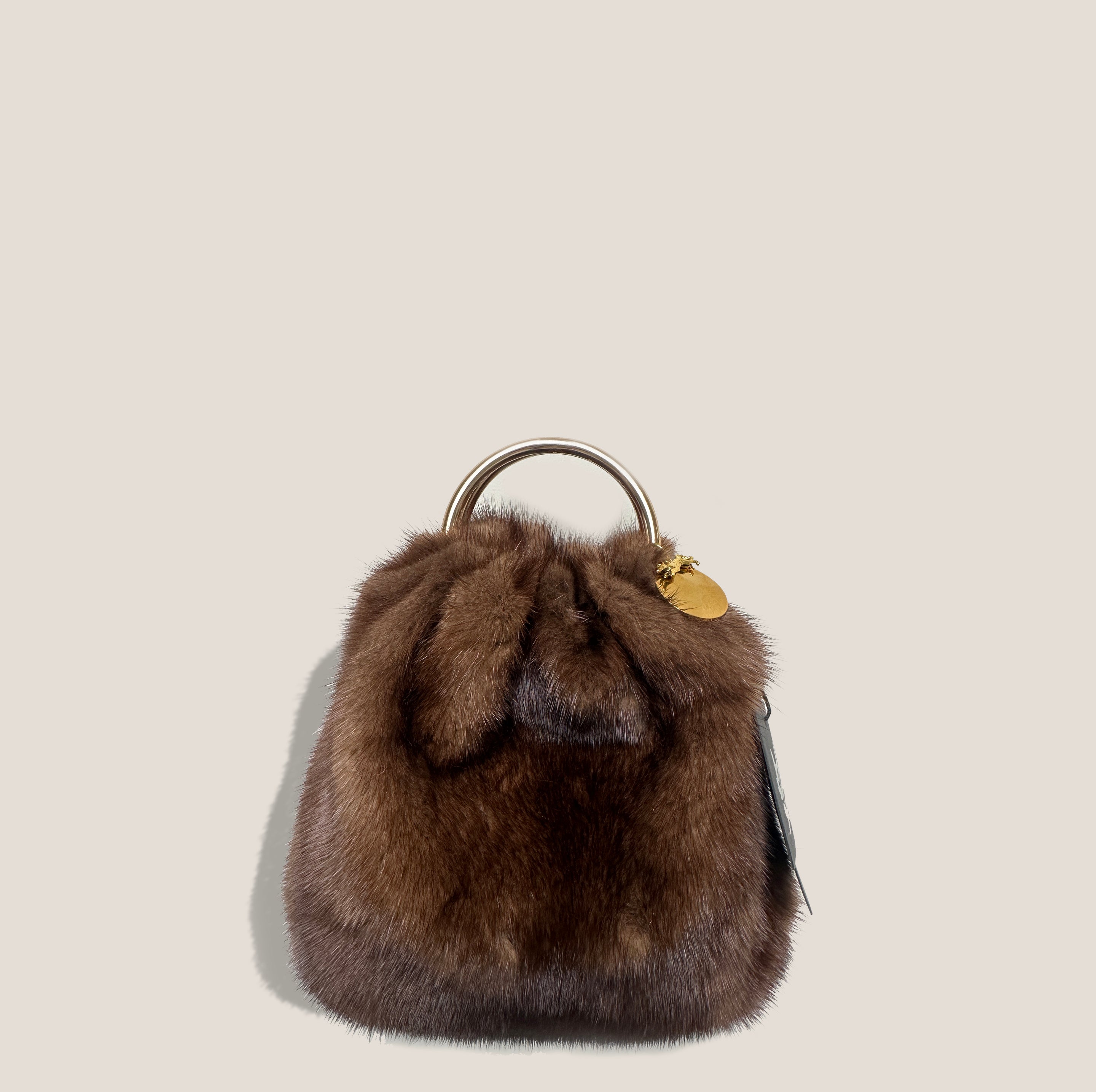 MME.MINK HOLIDAY POUCHETTE Petite -SABLE