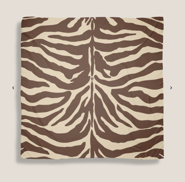 Mme.MINKMME. SIGNATURE BEACH SCARF COVERUP - Zebra