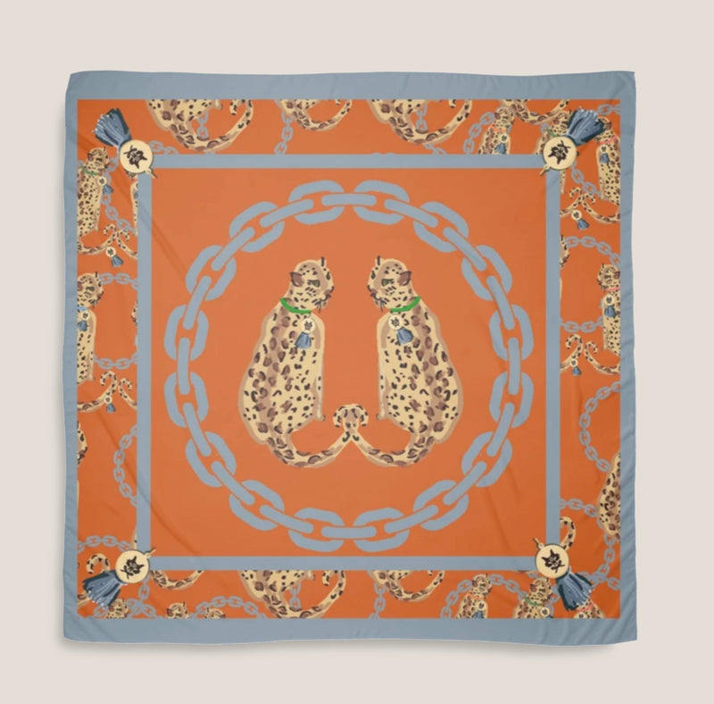 Mme.MINKMME. CHEETAH CHAIN Beach Scarf