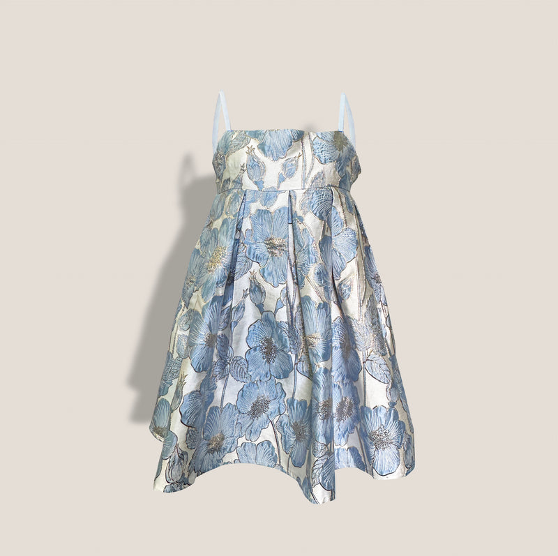 Mme.MINKMME. POPPY JACQUARD - CORNFLOWER Mini Dress