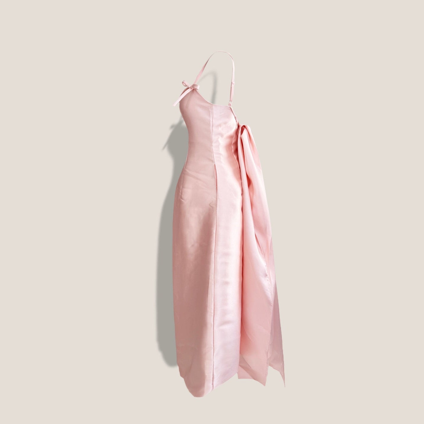 MME. SYMPHONY BUSTLE GOWN - BARELY PINK