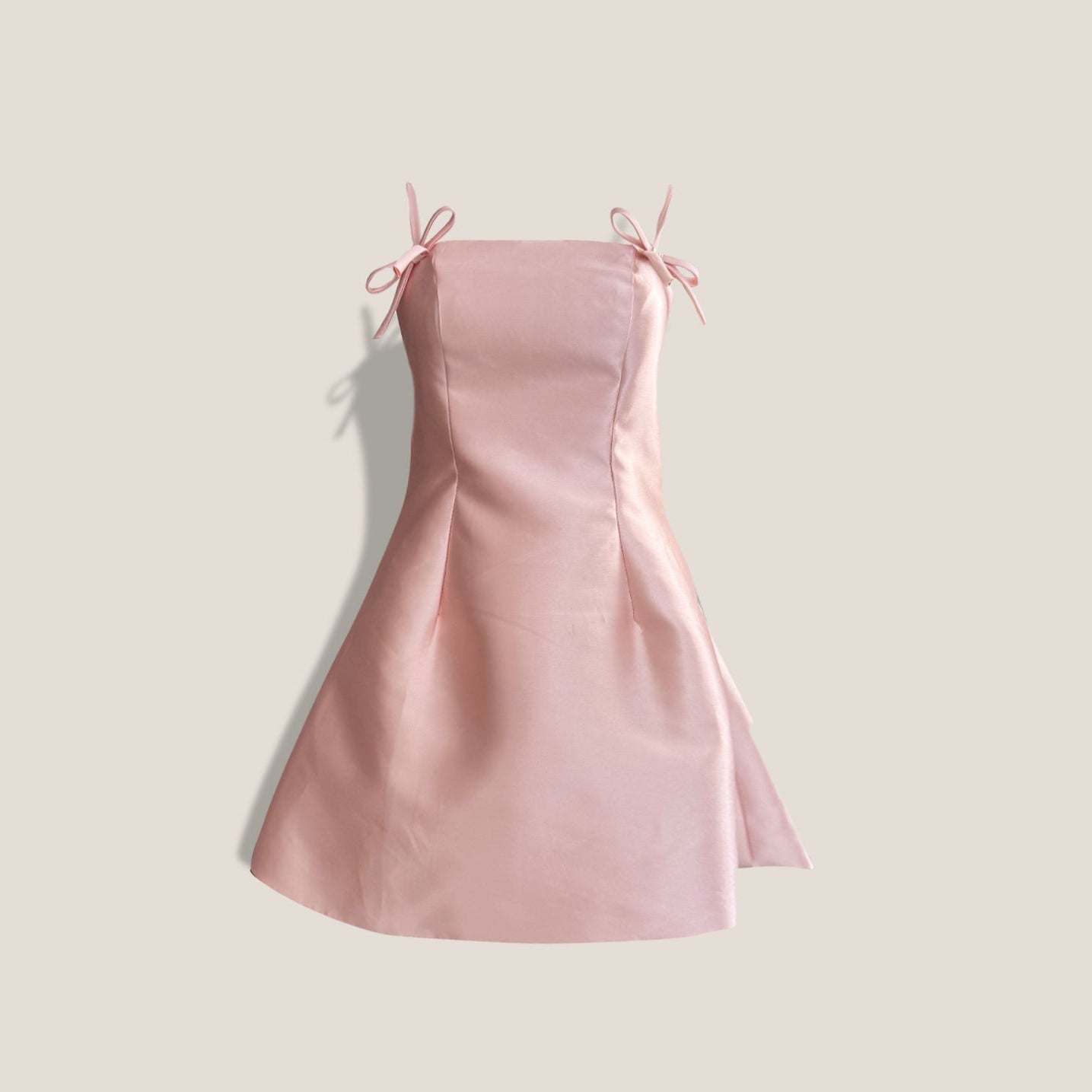 MME. SYMPHONY BUSTLE COCKTAIL DRESS - BARELY PINK
