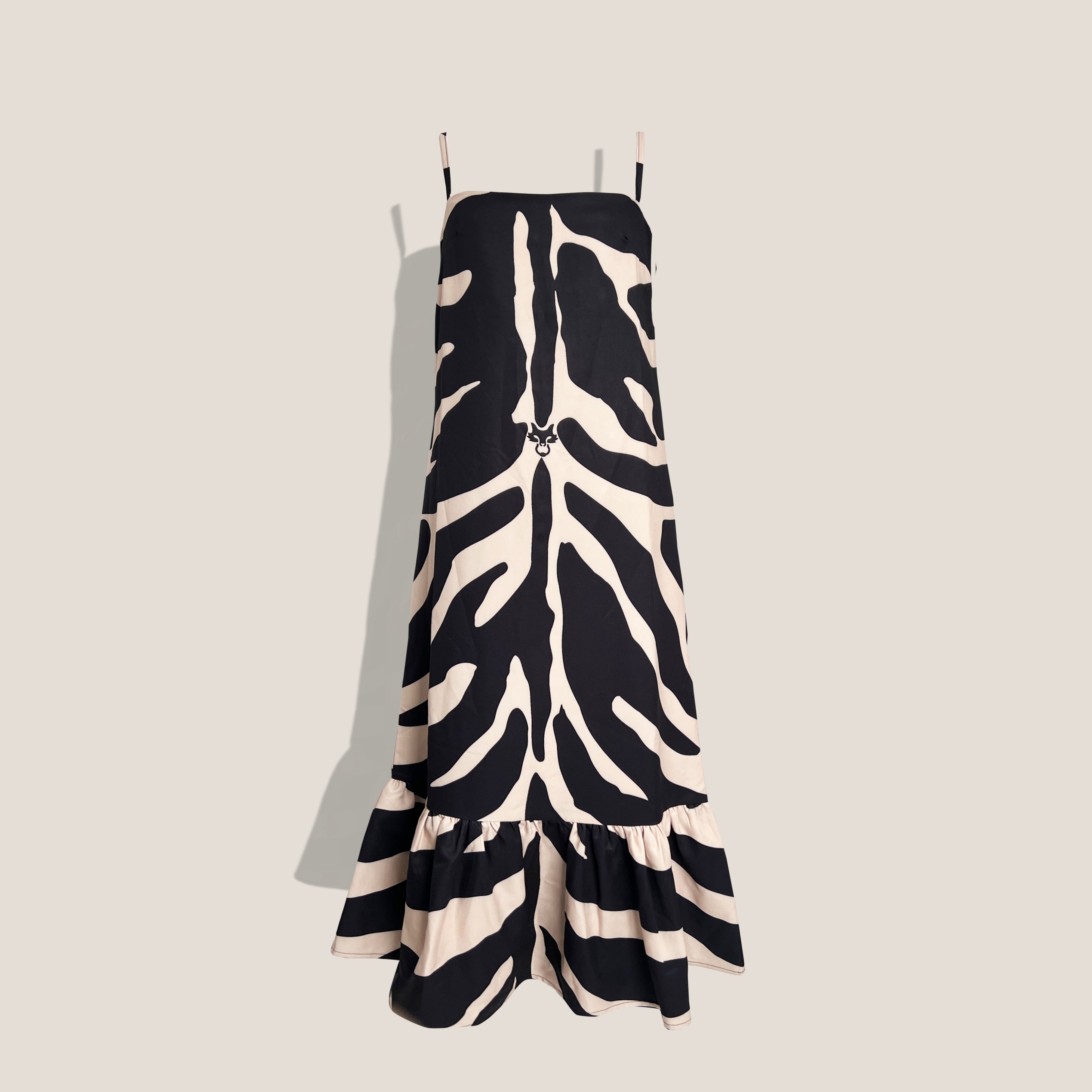 MME. "ZEBRA"  HAMPTONS SIP SLIP Dress - NOIR