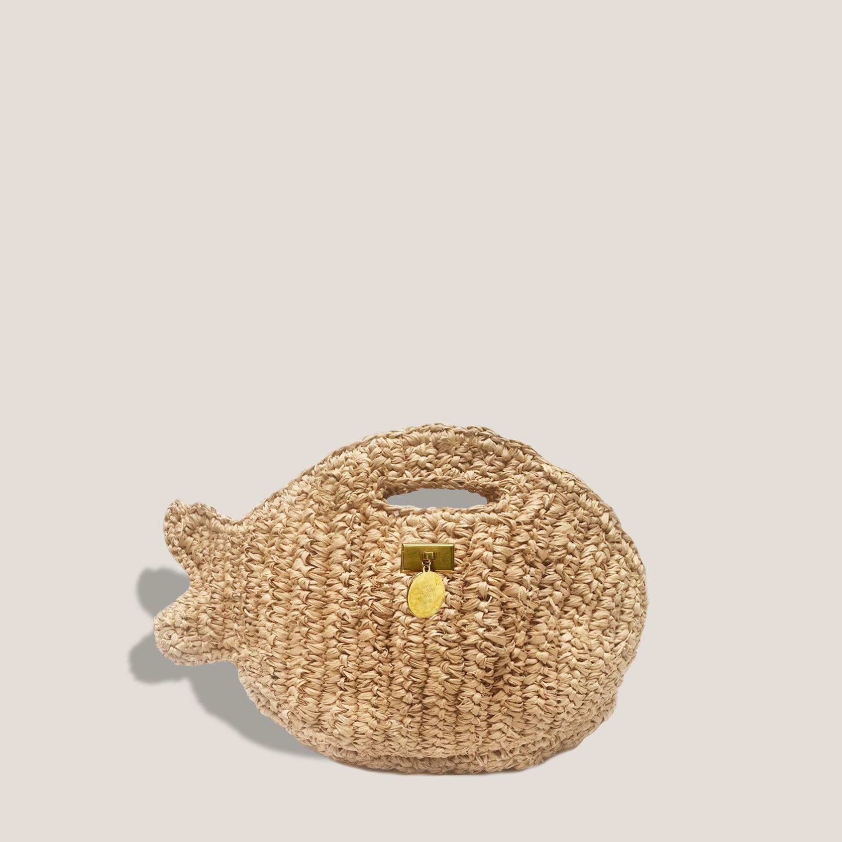 MME. FISH RAFFIA WOVEN Clutch