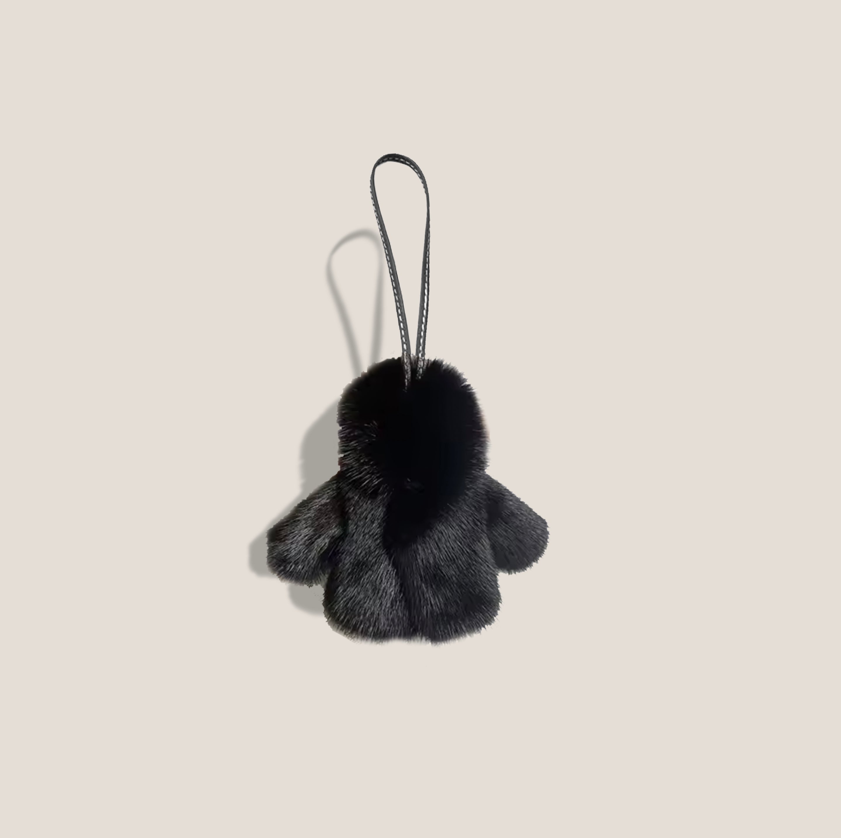 MME. CARLTON FUR COAT Bag Charm - NOIR