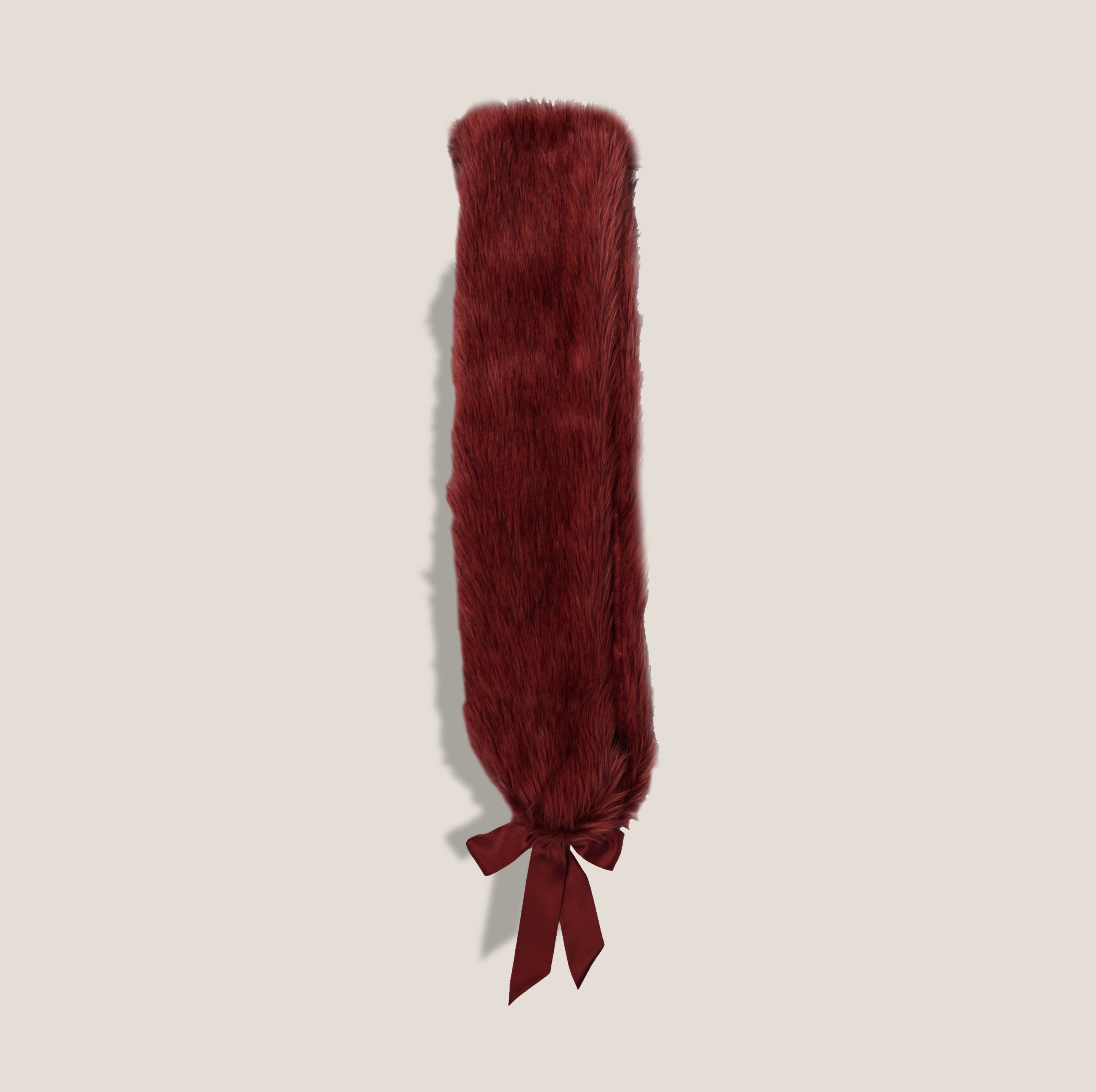 MME. BARDOT Wrap - Fur Scarf BURGUNDY