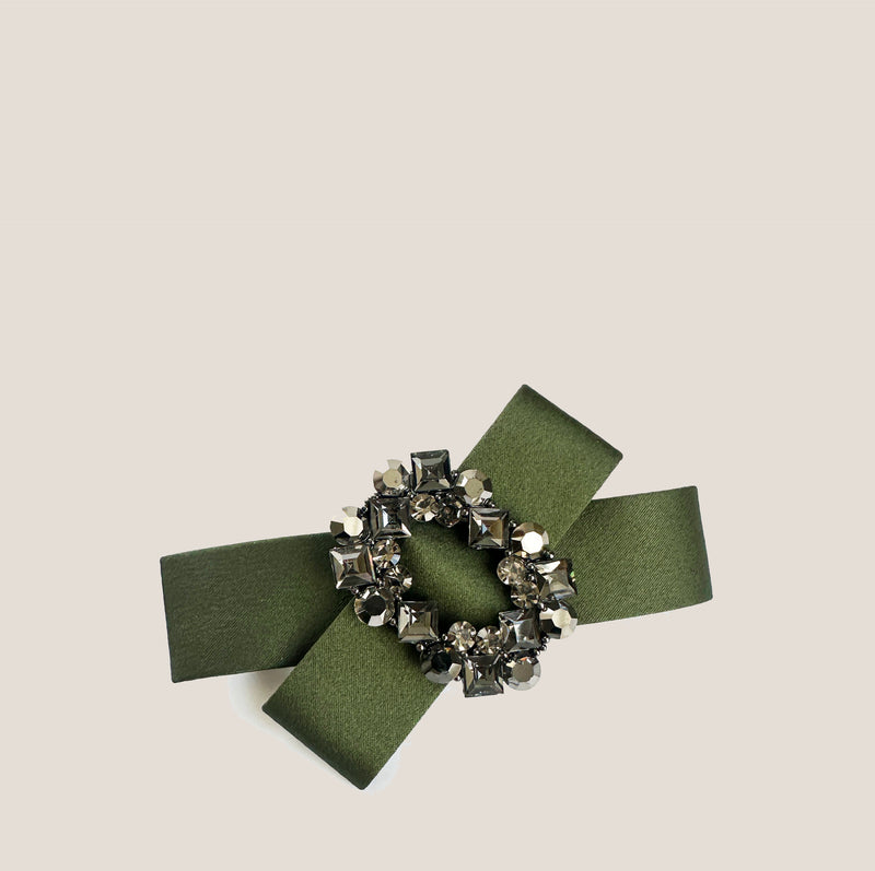 Mme.MINKMME.MINK HOLIDAY BOW HAIR BARRETTE