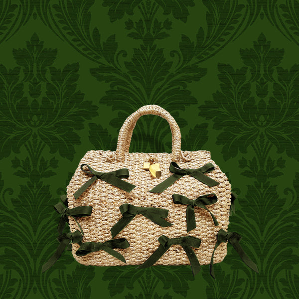 Mme.MINKMME. DR. BOW TOTE - MOSS