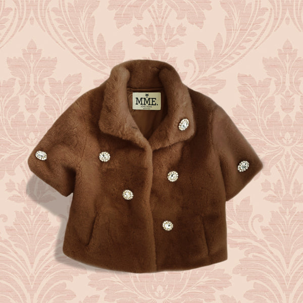 Mme.MINKTHE MINKY HOLIDAY DAY  COAT - COCOA