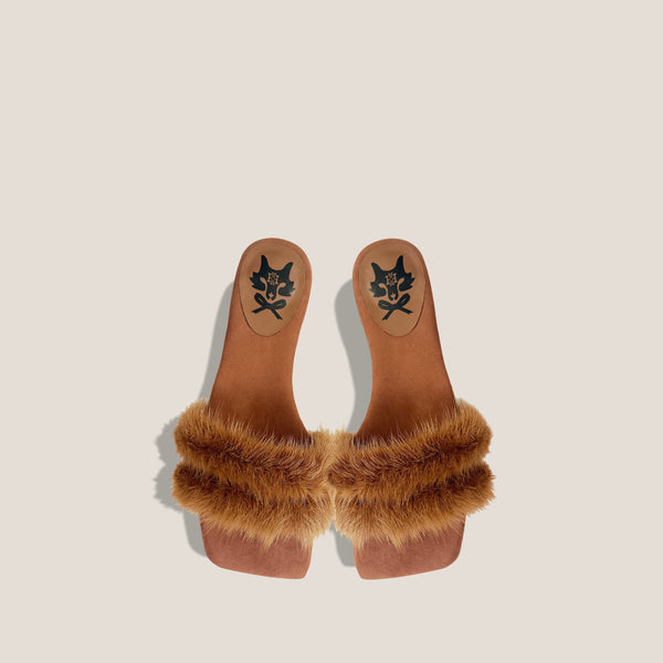 MME.MINK MULES - COGNAC – Mme.MINK
