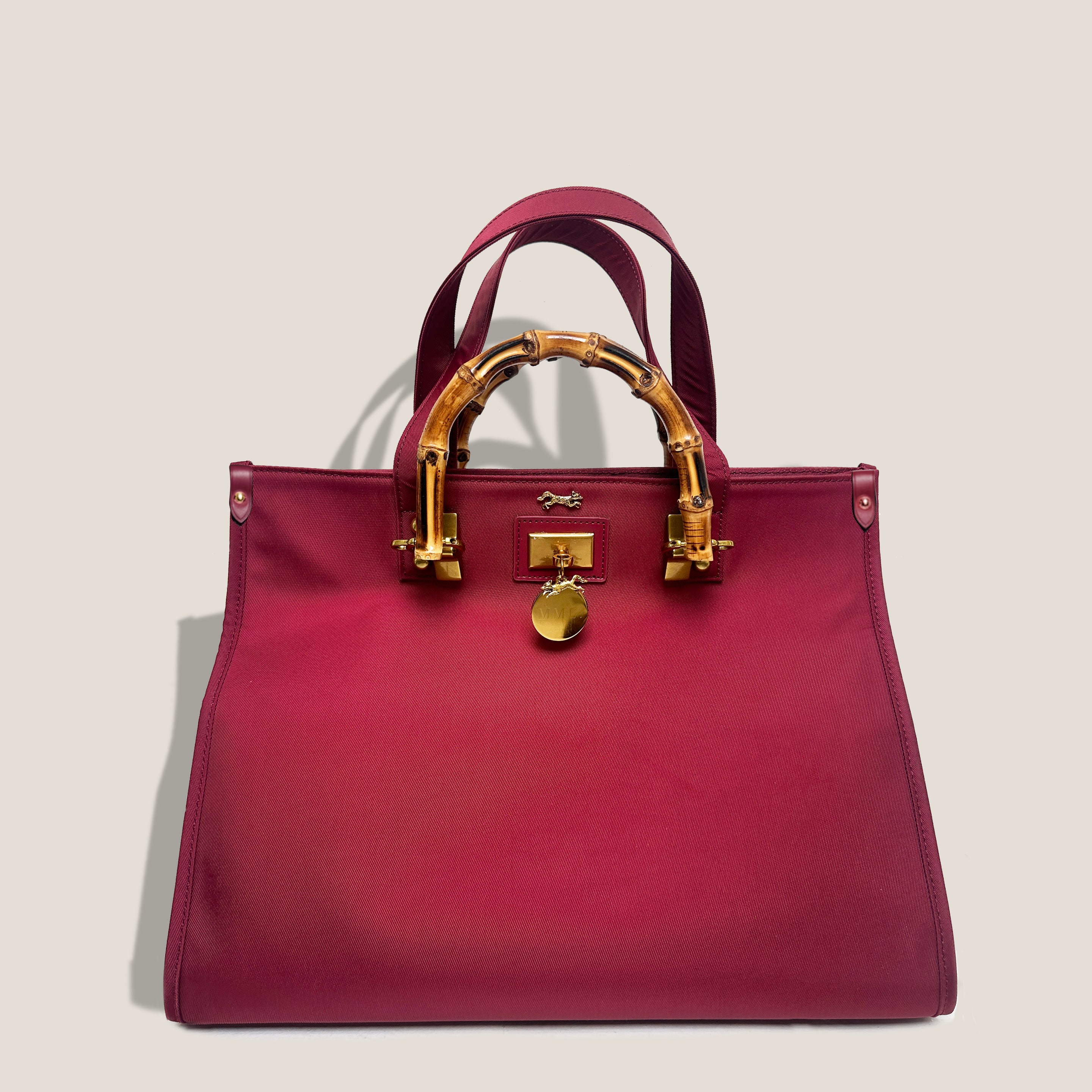 MME. ASTRUD TOTE - SATIN NYLON BURGUNDY