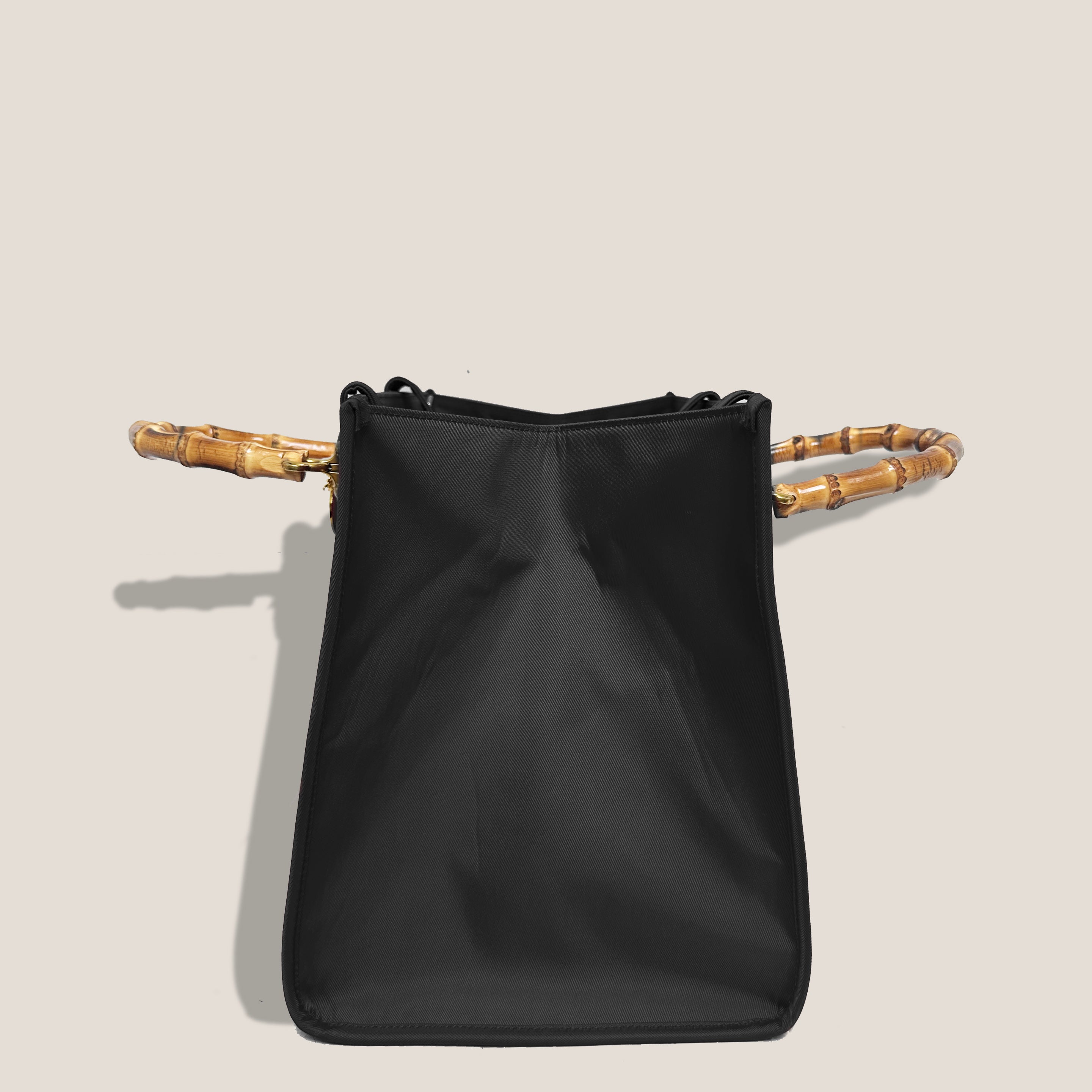 Black Nylon Tote Bag – Satin Shoulder Tote | MME. Astrud