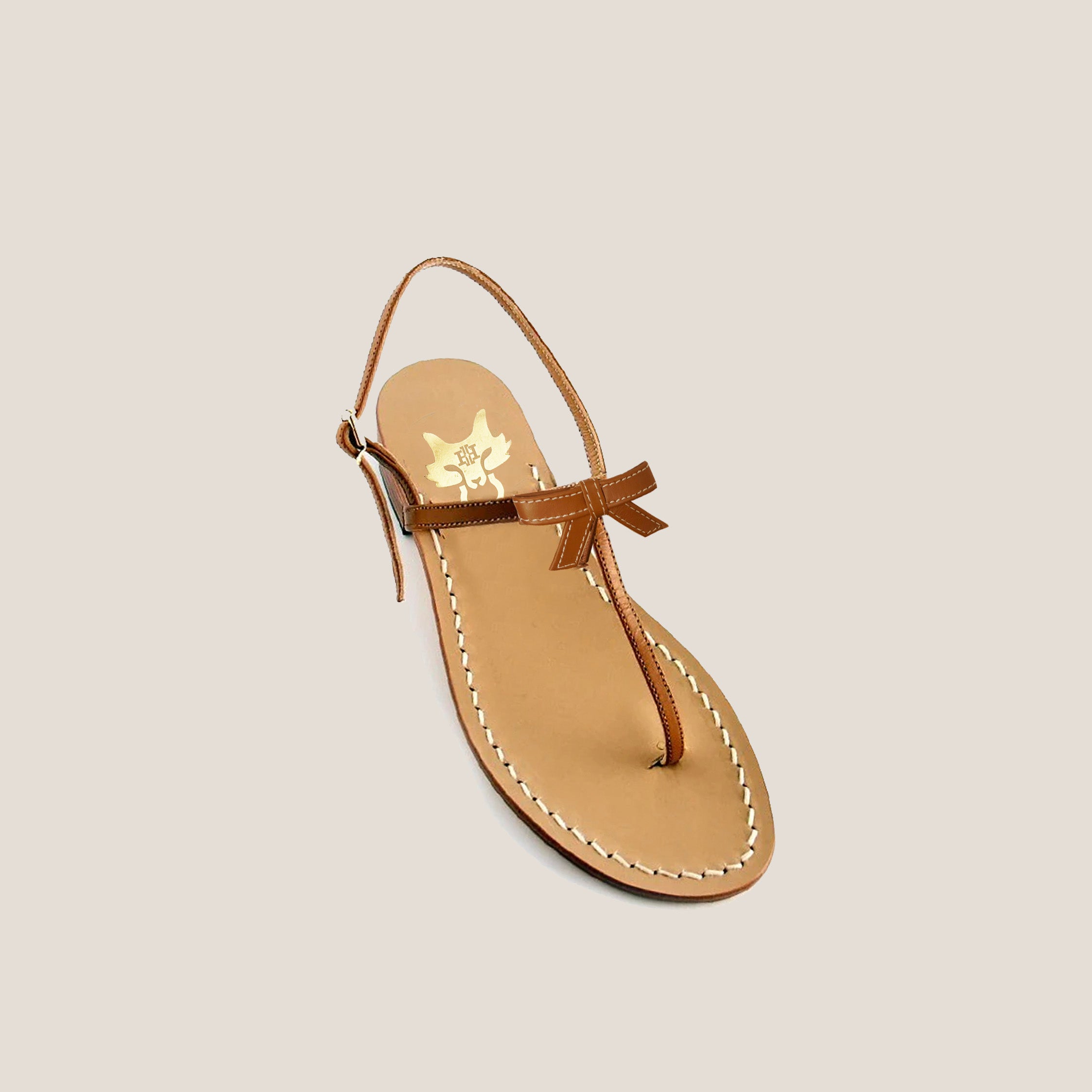 MME.MINK Jackie Sandal  - Cognac