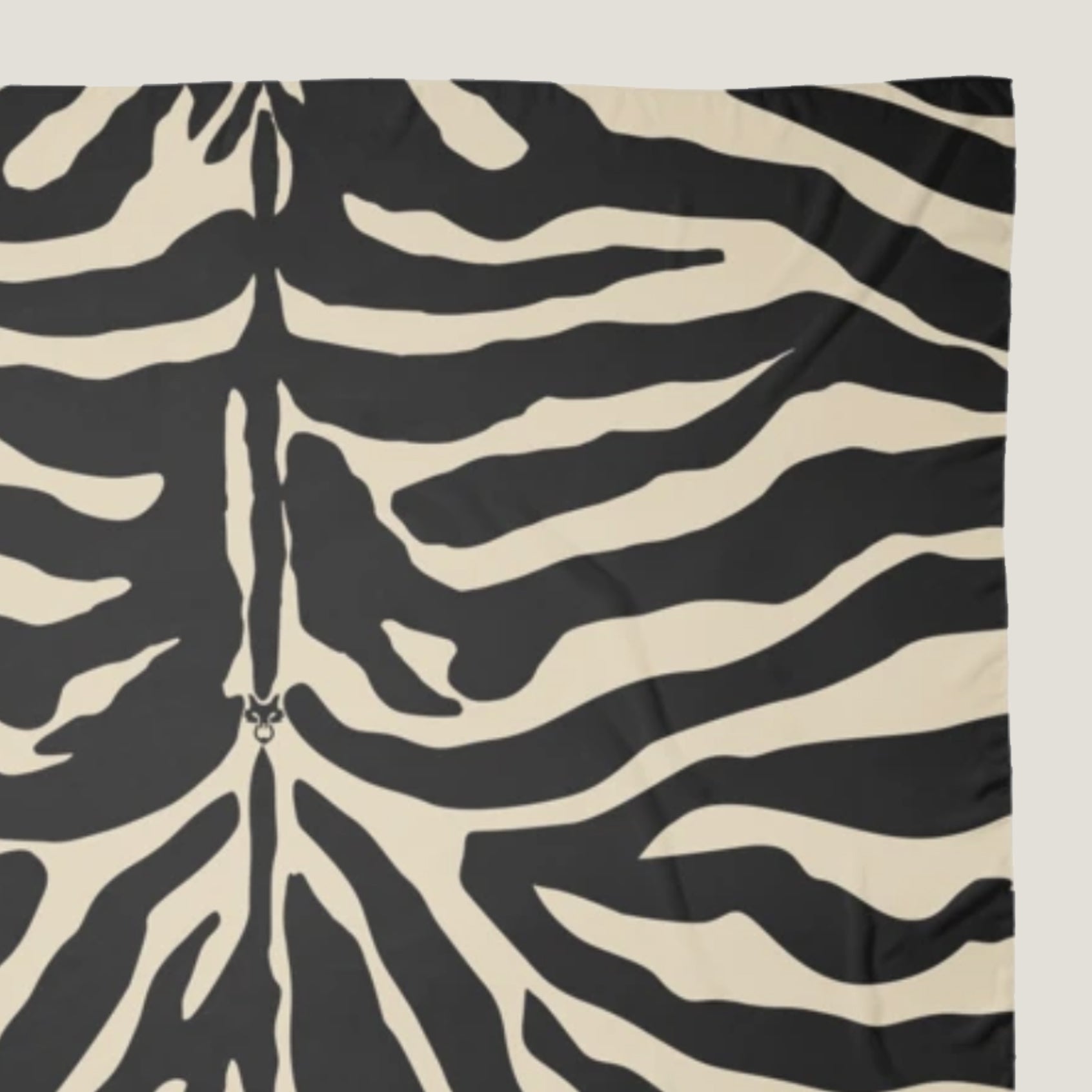 MME. SIGNATURE BEACH SCARF COVERUP - Zebra NOIR