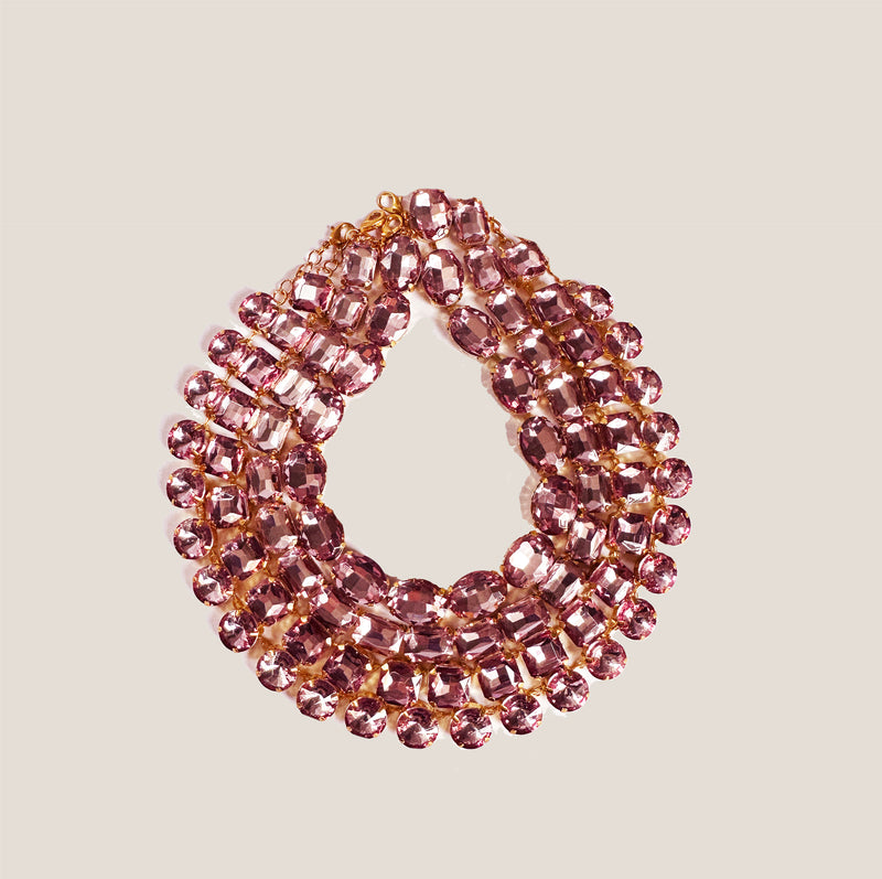 Mme.MINKMME.ANNA Necklace - Diamond PINK Crystal