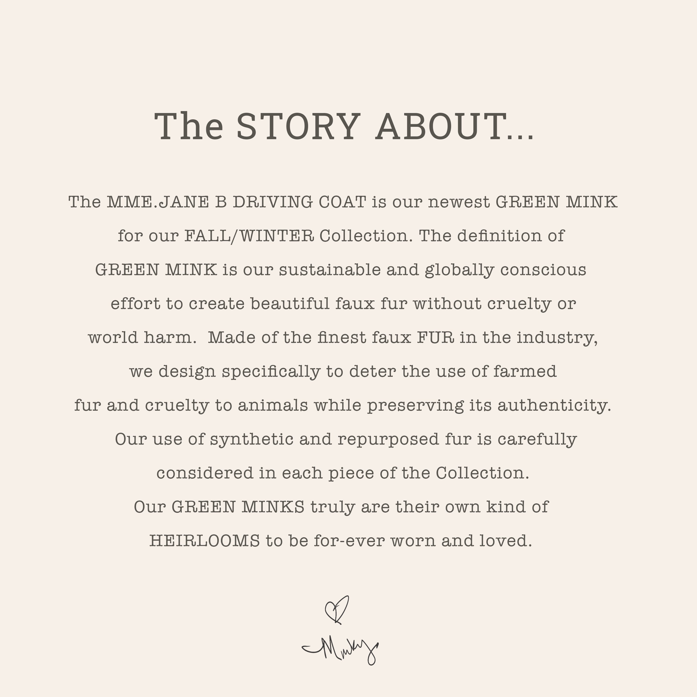 MME. JANE B. DRIVING COAT