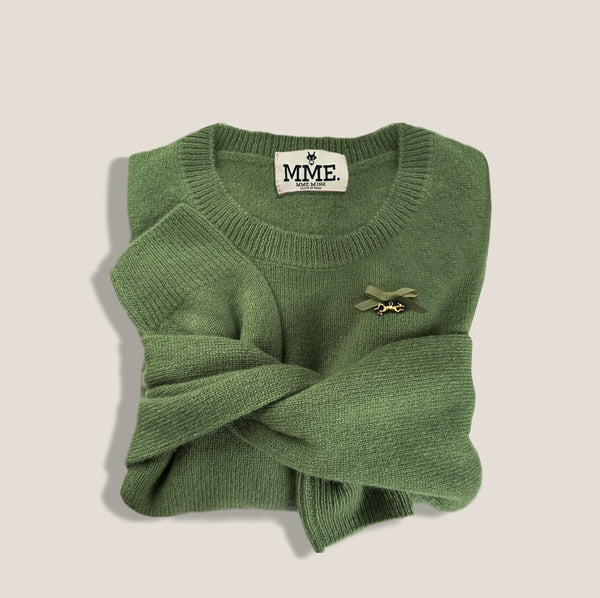 Mme.MINKMME. SPRING Cashmere "Pully" - MOSS
