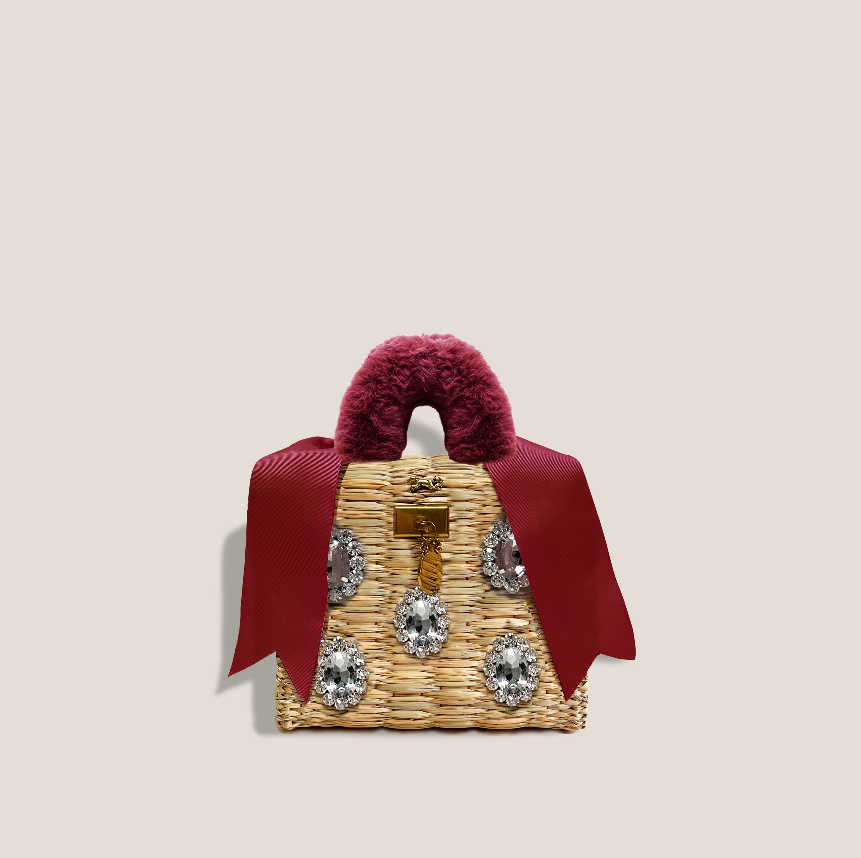 THE GIGI MINI BASKET - BURGUNDY