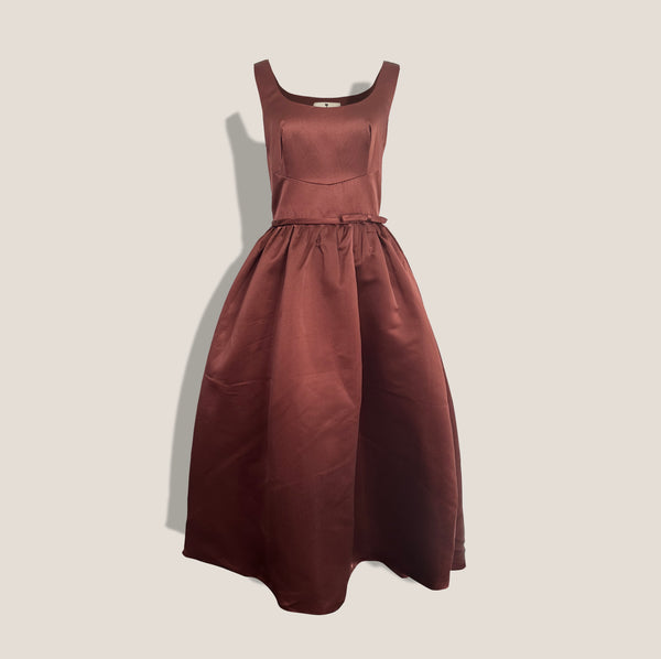 Mme.MINKMME.MINK SCALA DRESS - CHOCOLATE