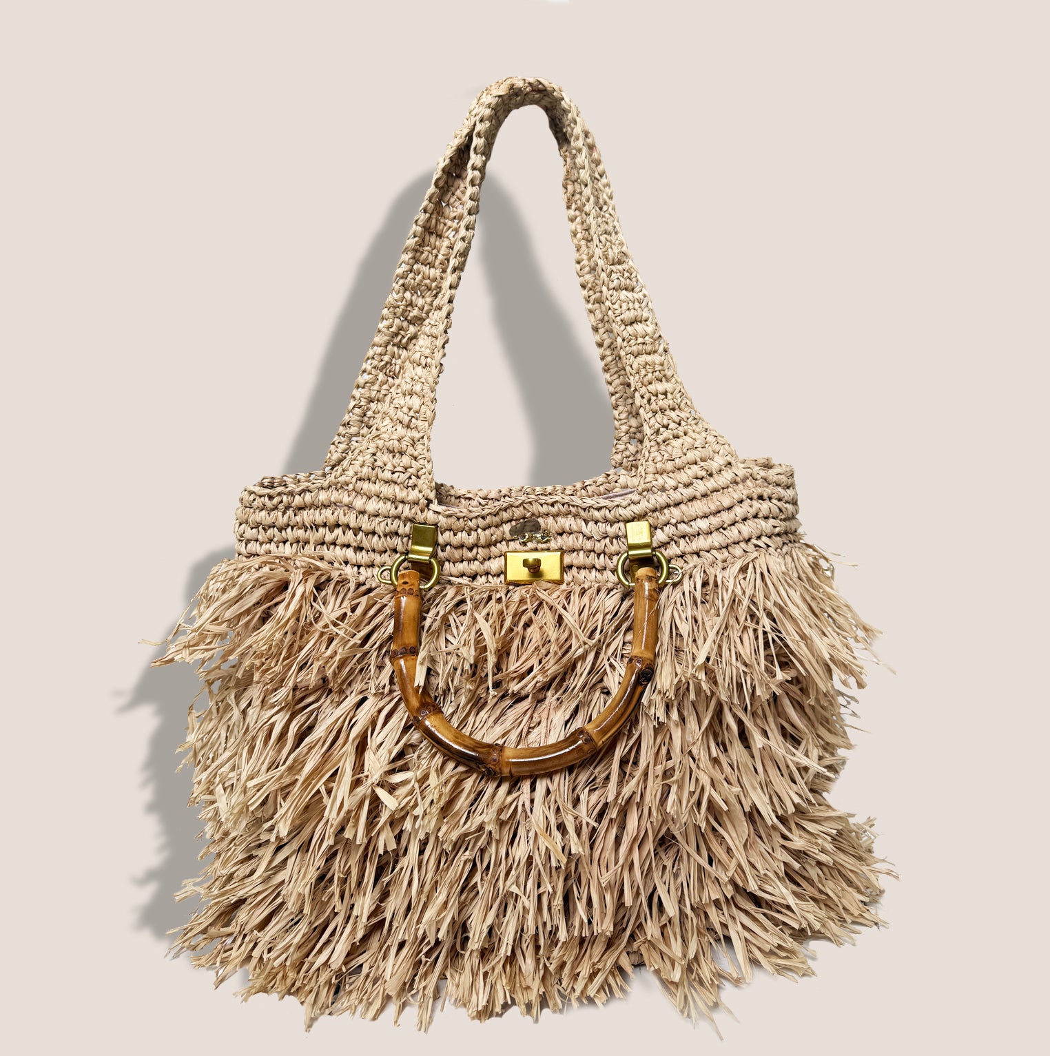 MME. ASTRUD "FRINGE" TOTE - NATURAL
