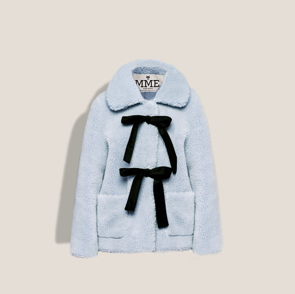 Mme.MINKMINKY TEDDY COAT - BABY CORNFLOWER