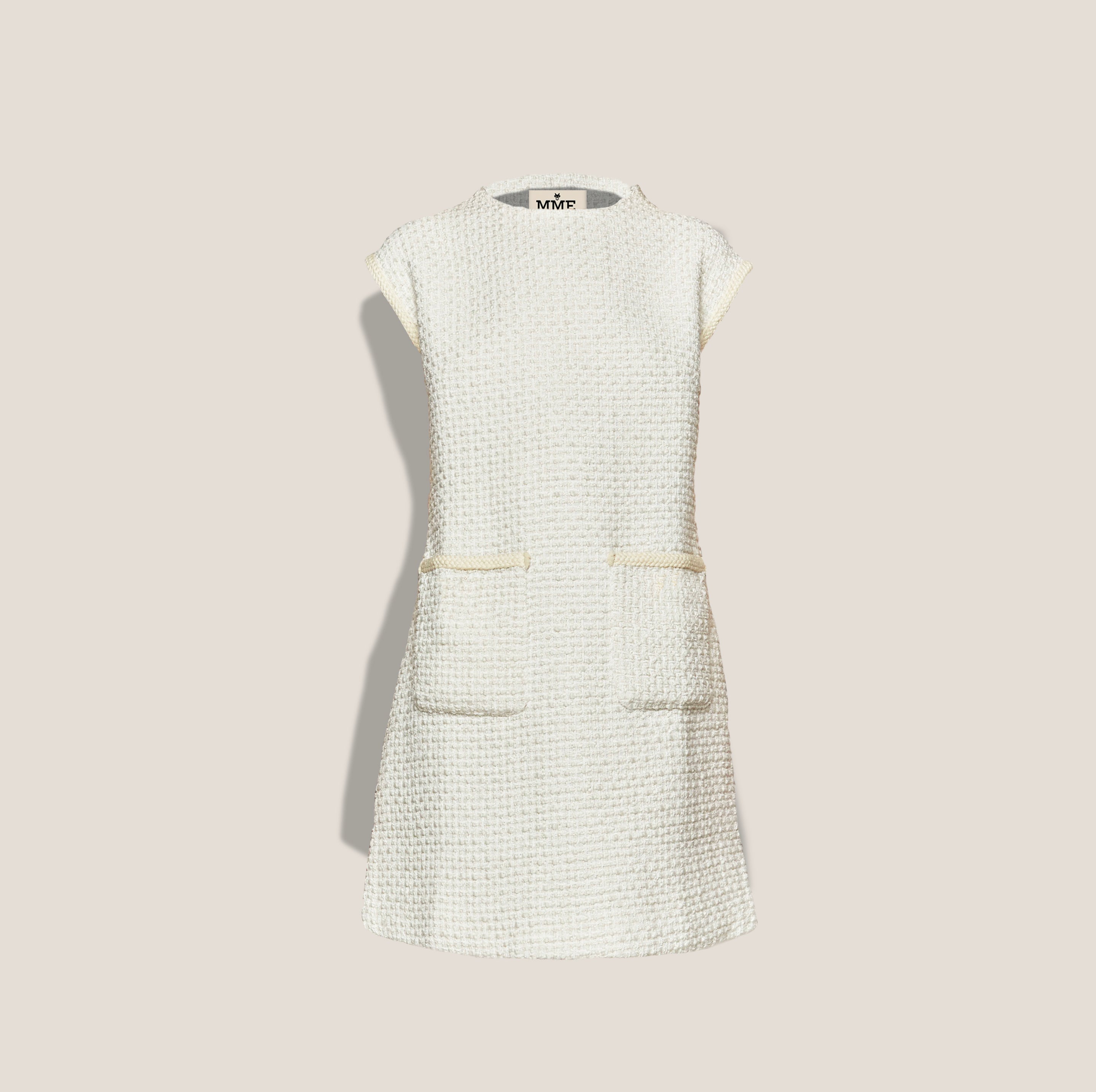 MME. TURLINGTON BOUCLÉ Dress - CREME