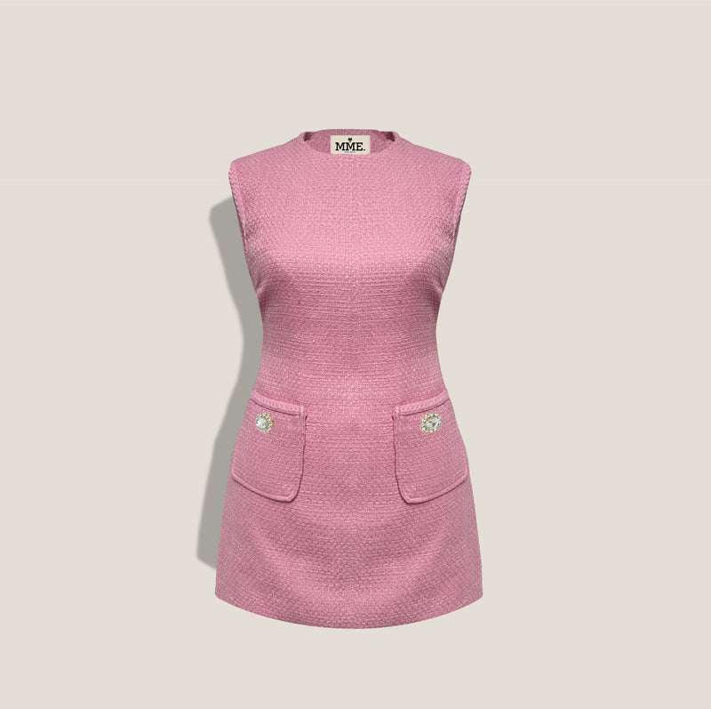 Mme.MINKMME. TURLINGTON BOUCLÉ Dress - ROSE PINK