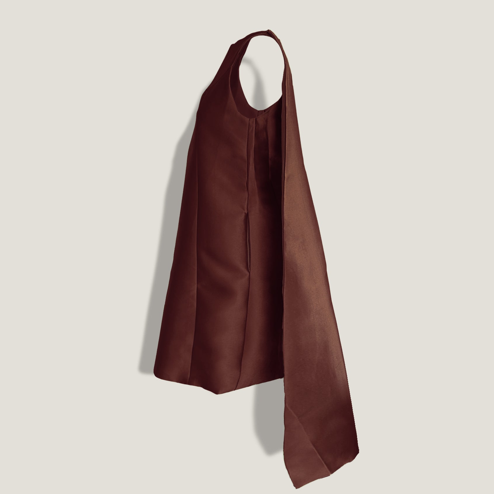 MME.MONACO CAPELETTE DRESS - CHOCOLATE