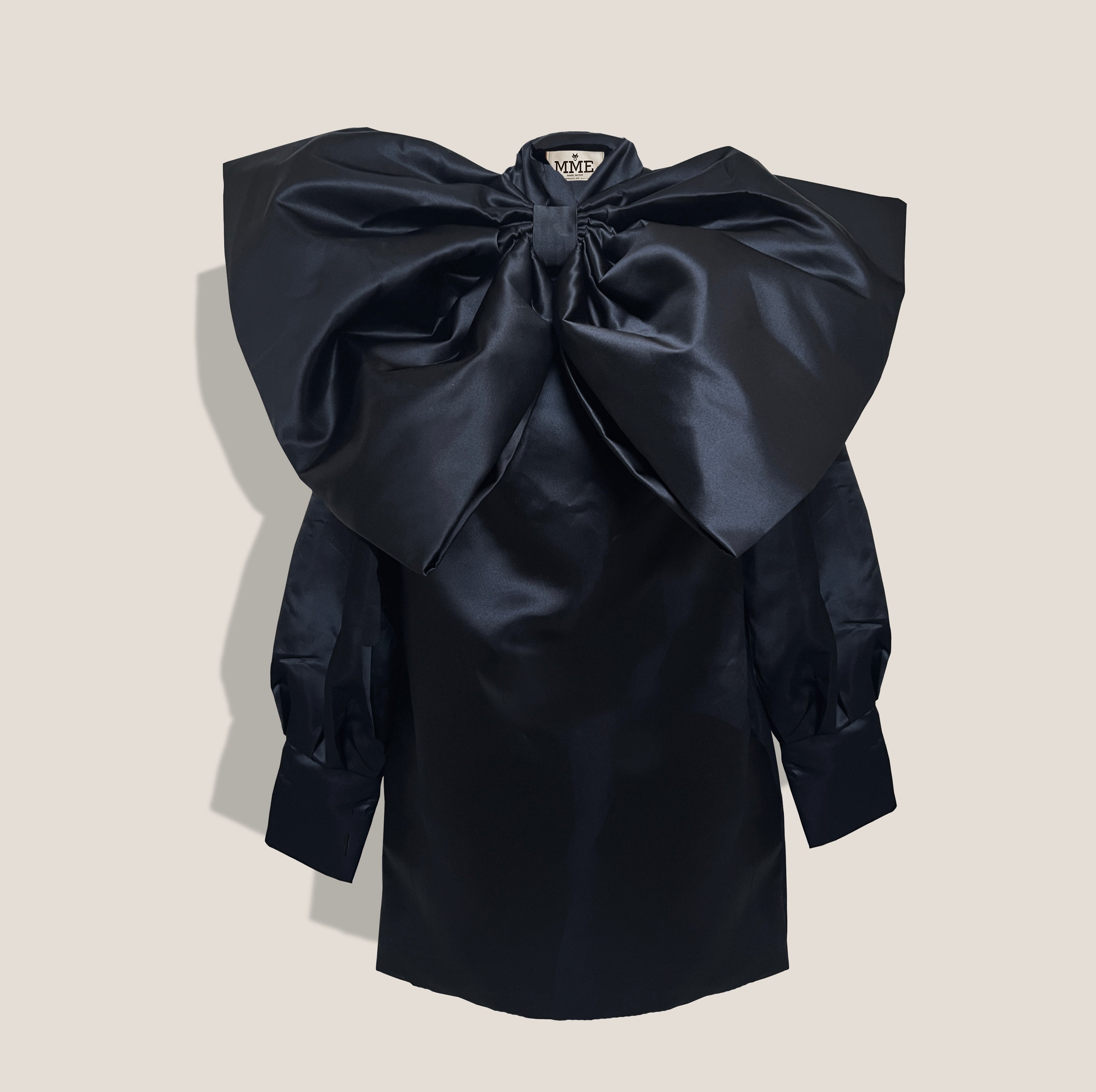 "THE MINKY" Bow Dress in Noir