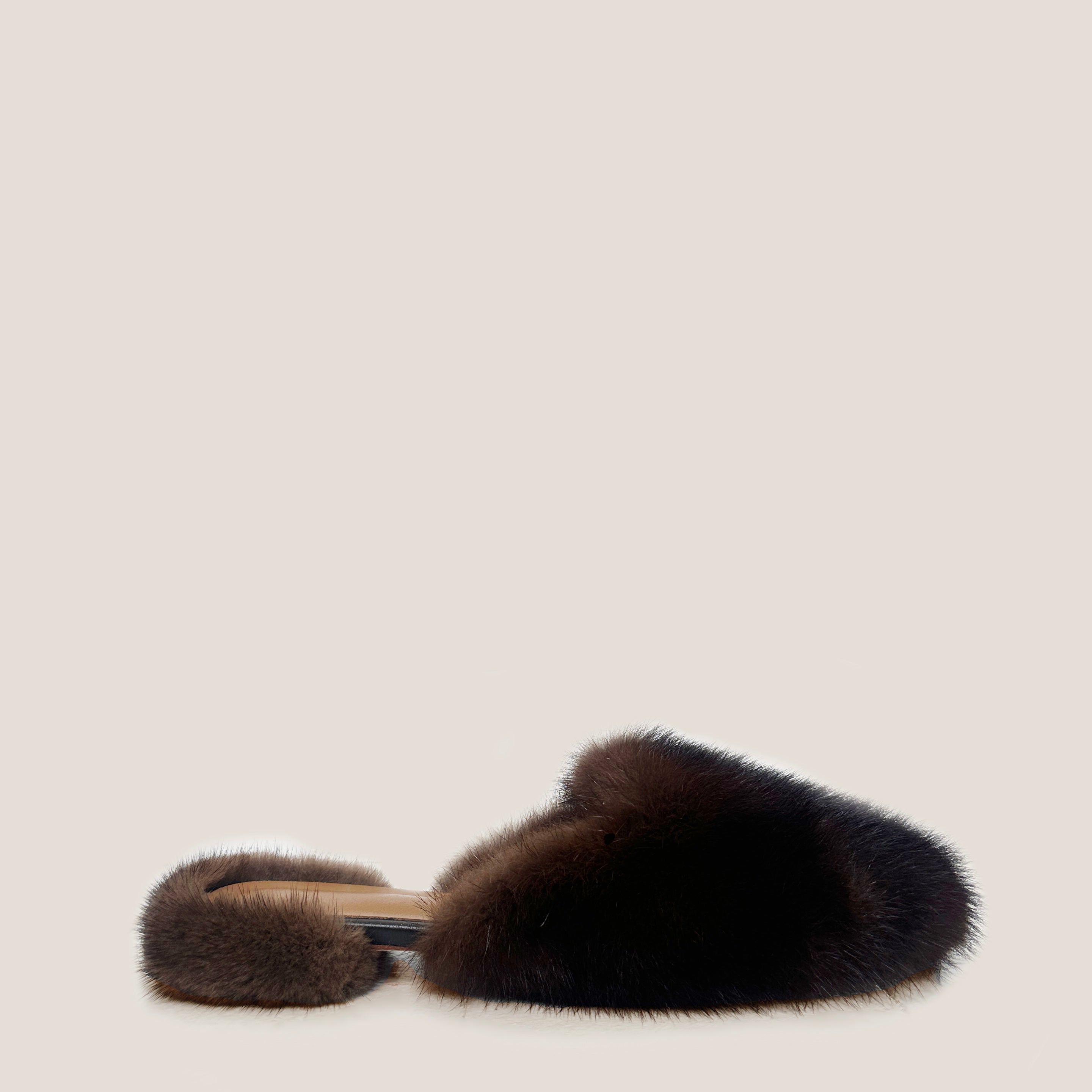 MME. SMOKING MULES - VINTAGE MINK