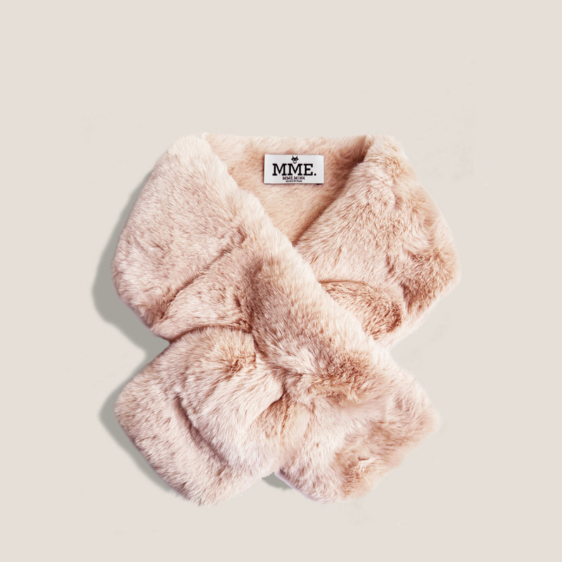 Mme.MINKMME. FUR WRAP - NUDE PINK