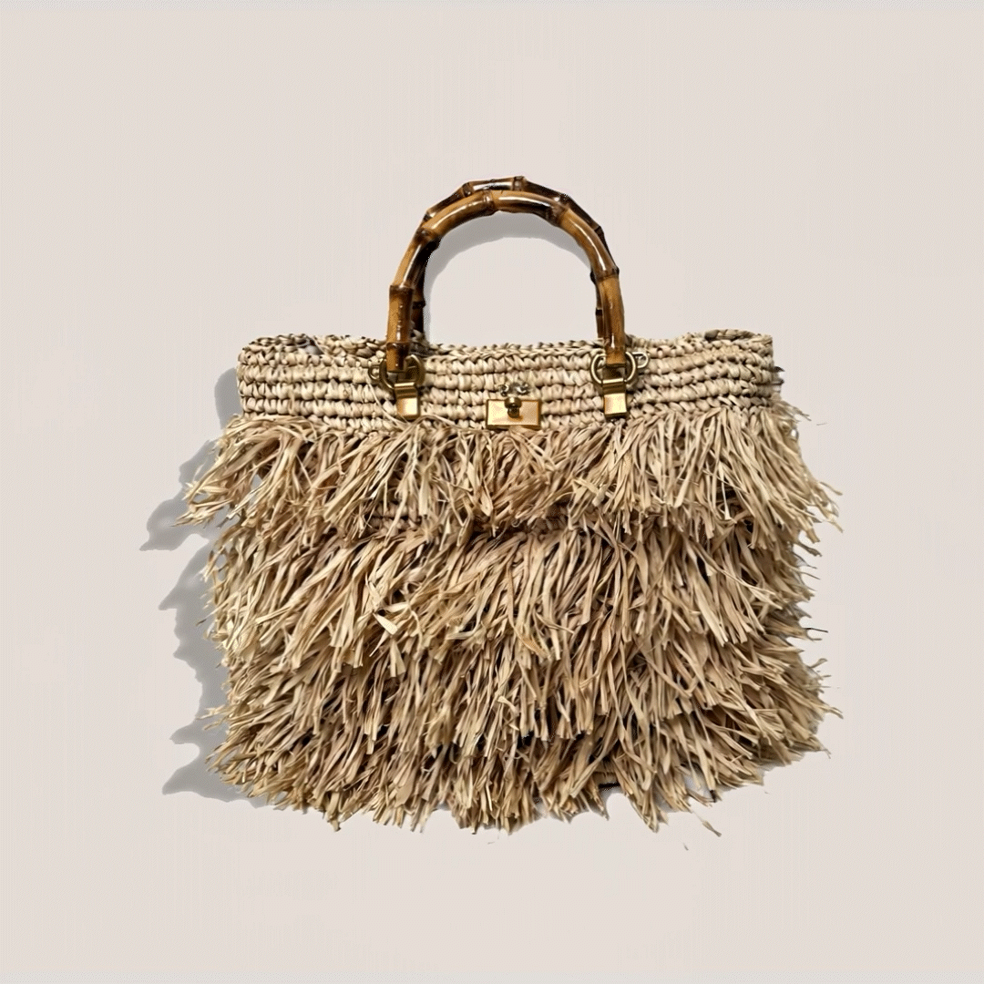 MME. ASTRUD "FRINGE" TOTE - NATURAL