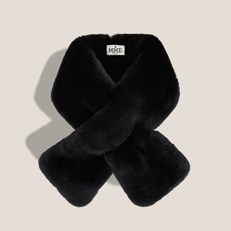 Mme.MINKMME. FUR WRAP - NOIR