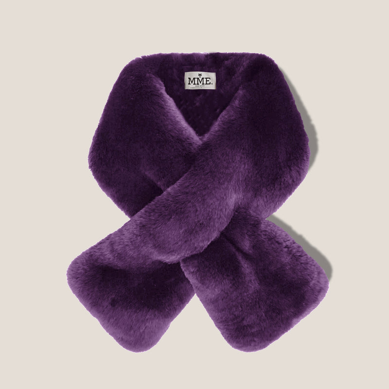 Mme.MINKMME. FUR WRAP - PLUM