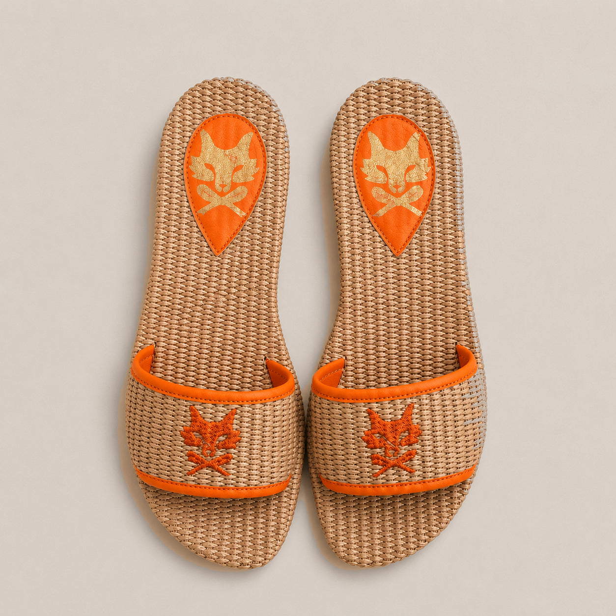 MME.MINK Jackie Raffia Sandal  - Clementine