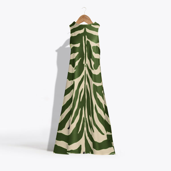 Mme.MINKMME. "ZEBRA" Garden Dress - ENVY GREEN