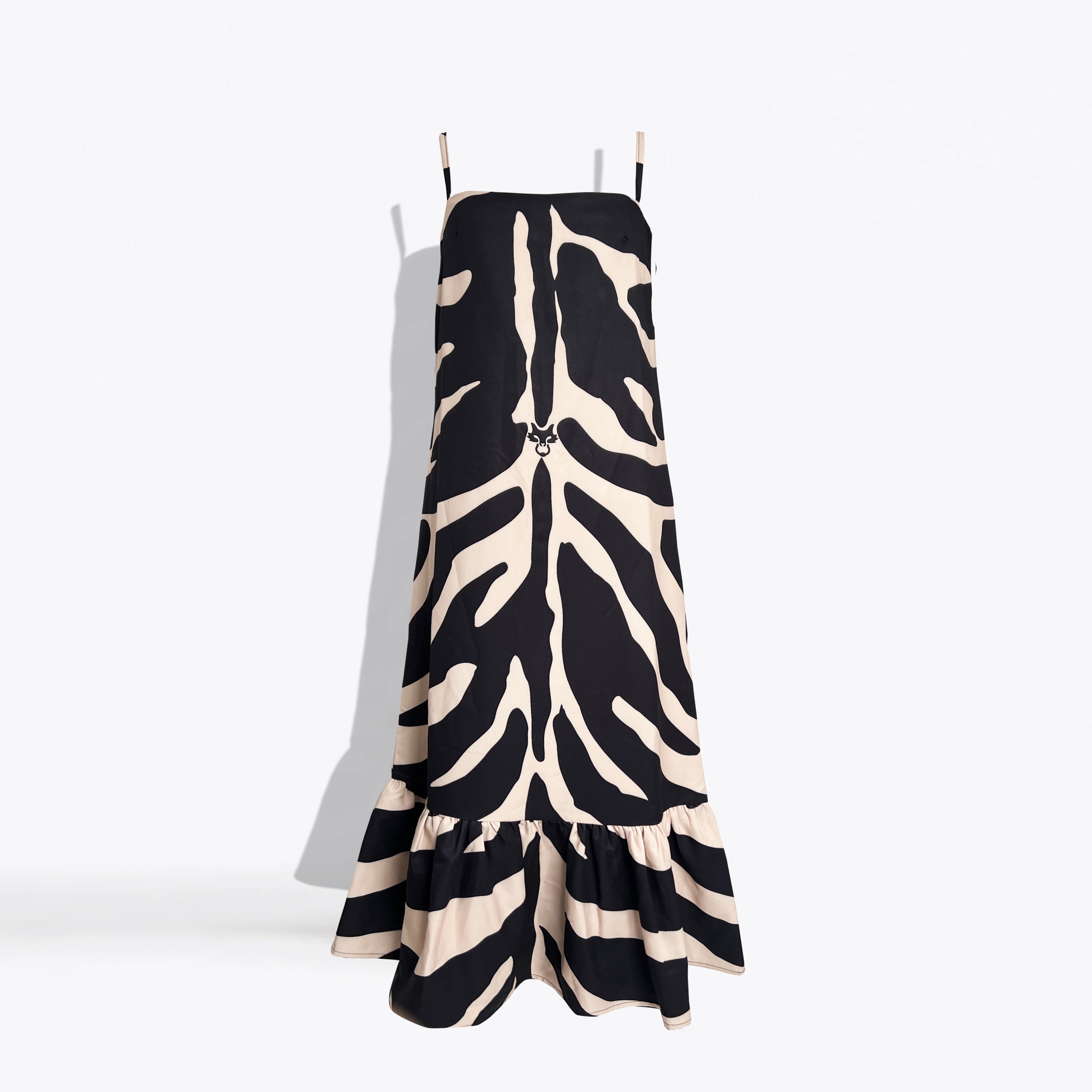 MME. "ZEBRA"  HAMPTONS SIP SLIP Dress - NOIR