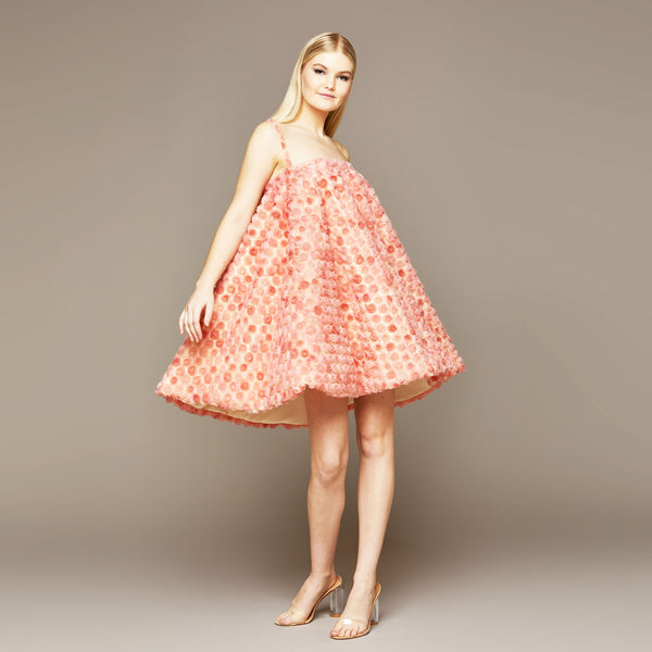 Mme.MINKMME. FLOWER POOFFE Dress - ROSE